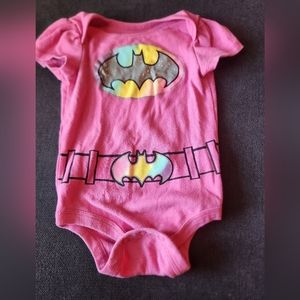 12 mo Batman one piece body suit pink